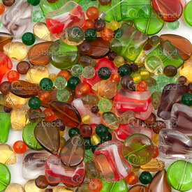 1102-9996-08 - Glass Bead Assortment Autumn Color Assorted Shape-Size 1bag (approx. 150gr) 1102-9996-08,Beads,Glass,montreal, quebec, canada, beads, wholesale