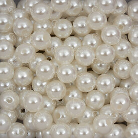 1103-0401-8mm - Acrylic craft pearl bead 8mm round white 1.5mm Hole 400pcs 1 bag 100gr 1103-0401-8mm,crafs,montreal, quebec, canada, beads, wholesale