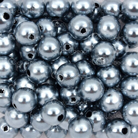 1103-0402-10mm - Acrylic Bead Round 10mm Pearl Hematite 2mm hole 1 bag 100g (approx. 190pcs) 1103-0402-10mm,Beads,Plastic,montreal, quebec, canada, beads, wholesale