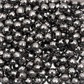 1103-0412-BN - Acrylic Bead Faceted Round 6mm Gunmetal 1.5mm hole 1bag 75gr (approx.750pcs) 1103-0412-BN,Beads,Plastic,Acrylic,montreal, quebec, canada, beads, wholesale