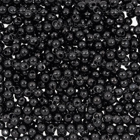 1103-0415-4mm - Acrylic Bead Round 4mm Pearl black 1.2mm hole 1 bag 100g (appox. 3400 pcs) 1103-0415-4mm,Beads,Plastic,Pearled,montreal, quebec, canada, beads, wholesale