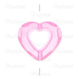 1103-0416-02 - Acrylic bead heart 25*28, pink 20pcs 1103-0416-02,Beads,Plastic,Acrylic,montreal, quebec, canada, beads, wholesale