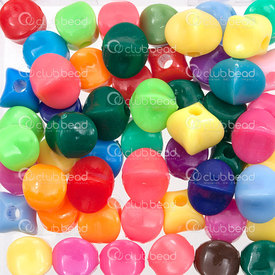 1103-0418 - disc Acrylic Rounded concave cube 10mm  mixed color 1.8mm Hole 180pcs 1 bag 60gr 1103-0418,montreal, quebec, canada, beads, wholesale