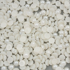 1103-0420-0602 - Acrylic Bead Flat Back 6mm Round Cream Pearl 50g appr 820pcs 1103-0420-0602,Beads,Plastic,Pearled,montreal, quebec, canada, beads, wholesale