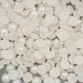 1103-0420-0802 - Acrylic Bead Flat Back 8mm Round Cream Pearl 50g appr 370pcs 1103-0420-0802,montreal, quebec, canada, beads, wholesale