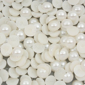 1103-0420-1002 - Acrylic Bead Flat Back 10mm Round Cream Pearl 50g appr 250pcs 1103-0420-1002,1103-042,montreal, quebec, canada, beads, wholesale
