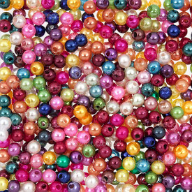 1103-0423-04MIX - Acrylique Bille Rond 4mm Couleur Perle Assortie 50g (approx.1750pcs) 1103-0423-04MIX,Billes,Plastique,Perlé,montreal, quebec, canada, beads, wholesale