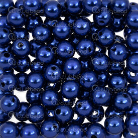 1103-0424-8mm - Acrylic Bead Round 8mm Electric blue 2mm hole 50g (appox. 190 pcs) 1103-0424-8mm,Beads,Plastic,Pearled,montreal, quebec, canada, beads, wholesale