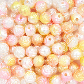 1103-0426-0804 - Bille Acrylique Ros 8mm Rose-Jaune Perle Trou 1.5mm 1 sac 100gr (approx.300pcs) 1103-0426-0804,Billes,montreal, quebec, canada, beads, wholesale