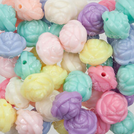 1103-0426-12MIX - Acrylic Bead Rose 12mm Mix Color 1.5mm hole 1 bag 100gr (approx. 100pcs) 1103-0426-12MIX,Beads,Plastic,Pearled,montreal, quebec, canada, beads, wholesale