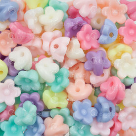 1103-0427-10MIX - Acrylic Bead Flower 10mm Mix color 1.5mm hole 1 bag 100gr (330pcs) 1103-0427-10MIX,Beads,Plastic,Acrylic,montreal, quebec, canada, beads, wholesale