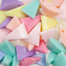1103-0428-MIX - Acrylic Bead Triangle 20x13x7mm Mix Color 1mm hole 1 bag 100gr (approx 100pcs) 1103-0428-MIX,Beads,Plastic,Acrylic,montreal, quebec, canada, beads, wholesale
