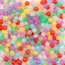 1103-0429-04 - Acrylic Bead Round 4mm Mix Color 1.5mm hole 1 Bag 100gr 1103-0429-04,1103-042,montreal, quebec, canada, beads, wholesale
