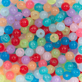 1103-0429-06 - Acrylic Bead Round 6mm Mix Color 1.5mm hole 1 Bag 100gr (app pcs) 1103-0429-06,Beads,montreal, quebec, canada, beads, wholesale