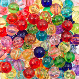 1103-0430-08 - Acrylic Bead Round 8mm Mix Jelly Color 1.5mm hole 1 Bag 100gr (app 450pcs) 1103-0430-08,Beads,montreal, quebec, canada, beads, wholesale