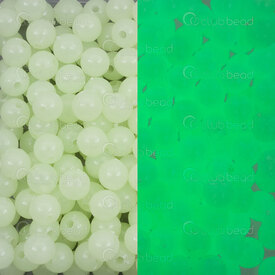 1103-0439-06 - Acrylic Bead Round 6mm Phosphorescent Pale Green 1.2mm Hole (approx.900pcs) 1 bag 100gr 1103-0439-06,Beads,Plastic,montreal, quebec, canada, beads, wholesale