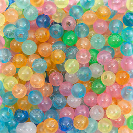 1103-0439-06MIX - Acrylic Bead Round 6mm Phosphorescent Mix Color 1.2mm Hole (approx.900pcs) 1 bag 100gr 1103-0439-06MIX,Beads,Plastic,montreal, quebec, canada, beads, wholesale