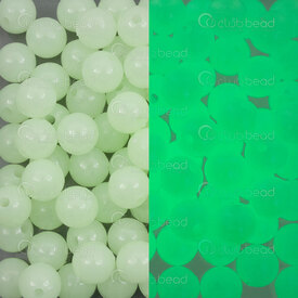 1103-0439-08 - Acrylic Bead Round 8mm Phosphorescent Pale Green 1.5mm Hole (approx.400pcs) 1 bag 100gr 1103-0439-08,Beads,Plastic,montreal, quebec, canada, beads, wholesale
