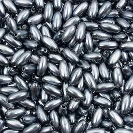 1103-0442-02 - Acrylique Bille Grain Riz 4x8mm Argent-Gris Trou 1.5mm 100gr (approx. 1500pcs) 1 Sac 1103-0442-02,Billes,Plastique,Perlé,montreal, quebec, canada, beads, wholesale