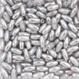 1103-0442-04 - Acrylique Bille Grain Riz 4x8mm Argent Trou 1.5mm 100gr (approx. 1500pcs) 1 Sac 1103-0442-04,Billes,Perles pour bijoux,Acrylique,montreal, quebec, canada, beads, wholesale