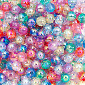 1103-0444-06 - Acrylique Bille Rond 6mm Transparent AB (approx. 900pcs) 100gr 1sac 1103-0444-06,montreal, quebec, canada, beads, wholesale