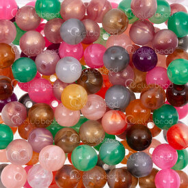 1103-0448-08 - Acrylic Bead Round 8mm Opaque Metallic Mix 1.5mm Hole (approx. 400pcs) 1 bag 100gr 1103-0448-08,Beads,Plastic,Acrylic,montreal, quebec, canada, beads, wholesale