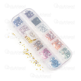1103-0452-MIX2 - Chaton glue on Acrylic Rhinestone Imitation Flat Back to Glue 2mm Round Assorted 12 colors (approx. 2000 pcs) 1box 1103-0452-MIX2,Beads,Plastic,montreal, quebec, canada, beads, wholesale