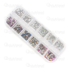 1103-0452-MIX6 - Glass Chaton Rhinestone Imitation Round Flat Back Glue On 12 sizes (SS4-SS16) 4 Assorted Colors 1 box 1103-0452-MIX6,Beads,1 Box,Chaton,Rhinestone Imitation,Glass,Glass,12 sizes (SS4-SS16),Round,Round,Flat Back Glue On,4 Assorted Colors,China,1 Box,montreal, quebec, canada, beads, wholesale