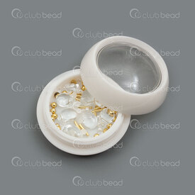 1103-0453-02 - Chaton glue on Acrylic Rhinstone Imitation Kit Crystal Clear-White-Gold 1 Kit 1103-0453-02,Chatons,montreal, quebec, canada, beads, wholesale