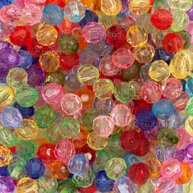 1103-0456-06MIX - Acrylic Bead Round 32 faceted face 6mm Mix Transparent 1.5mm hole 100g (approx. 960 pcs) 1Bag 1103-0456-06MIX,Chatons,Acrylic,montreal, quebec, canada, beads, wholesale