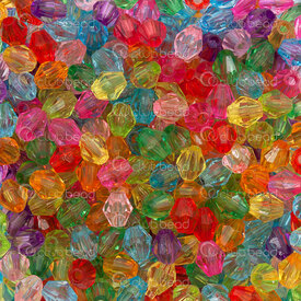 1103-0475-06 - Acrylic Bead Bicone 6mm Mix Color 1.5mm hole 1bag 100gr (approx.1200pcs) 1103-0475-06,Beads,montreal, quebec, canada, beads, wholesale