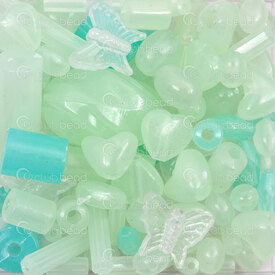 1103-0482-MIX - Acrylic Bead Glow in the Dark Assorted Color-Size-Shape 100g 1bag 1103-0482-MIX,Beads,Plastic,Acrylic,montreal, quebec, canada, beads, wholesale