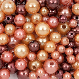 1103-0486-MIX6 - Acrylique Bille Rond Assortiment 6-10mm Perle Bronze-Cafe-Or Trou 1.2mm 1Sac 100gr 1103-0486-MIX6,Billes,Plastique,montreal, quebec, canada, beads, wholesale