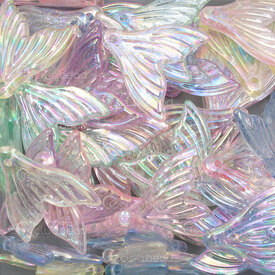 1103-0488 - Acrylique Breloque Queur Sirene 20x20x2mm Transparent AB avec Trou (approx. 200pcs) 100gr 1sac 1103-0488,Billes,Plastique,montreal, quebec, canada, beads, wholesale