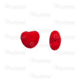 1103-0491-10 - Acrylic velvet bead heart shape 10mm red 50pcs 1103-0491-10,montreal, quebec, canada, beads, wholesale