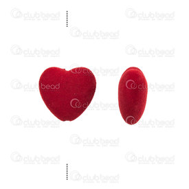 1103-0491-18 - Acrylic velvet bead heart shape 18mm red 20pcs 1103-0491-18,Clearance by Category,Acrylic Beads,montreal, quebec, canada, beads, wholesale