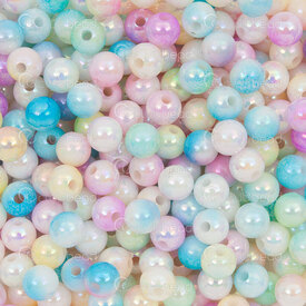 1103-0494-6mm - Acrylique Bille Rond 6mm Pastel-Blanc AB Trou 1.2mm 1Sac 100gr (approx. 900pcs) 1103-0494-6mm,montreal, quebec, canada, beads, wholesale