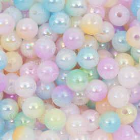 1103-0494-8mm - Acrylique Bille Rond 8mm Pastel-Blanc AB Trou 1.5mm 1Sac 100gr (approx. 360pcs) 1103-0494-8mm,360,montreal, quebec, canada, beads, wholesale