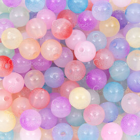 1103-0510-08MIX - Acrylic Bead Round 8mm Mix Pastel Color 1.5mm hole 100gr Bag 1103-0510-08MIX,m,montreal, quebec, canada, beads, wholesale