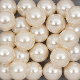 1103-9910-14 - Acrylic Bead Round 14mm 1.5mm hole Cream 500gr 1bag Taiwan 1103-9910-14,Beads,Plastic,montreal, quebec, canada, beads, wholesale
