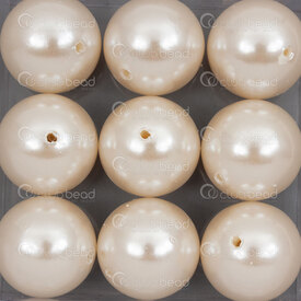 1103-9910-20 - Acrylic Bead Round 20mm 1.5mm hole Cream 500gr 1bag Taiwan 1103-9910-20,Beads,montreal, quebec, canada, beads, wholesale
