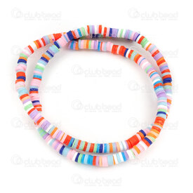 1104-0500-04MIX10 - Polymer Clay Bead Spacer Heishi 1x4mm Red-Pink-Blue Mix 1.2mm hole (approx. 350pcs) 1104-0500-04MIX10,Beads,Heishi,Polymer,montreal, quebec, canada, beads, wholesale