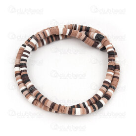 1104-0500-04MIX4 - Polymer Clay Bead Spacer Heishi 1x4mm Brown-Taupe-Black Mix 1.2mm hole (approx. 350pcs) 1104-0500-04MIX4,Beads,Heishi,Polymer,montreal, quebec, canada, beads, wholesale