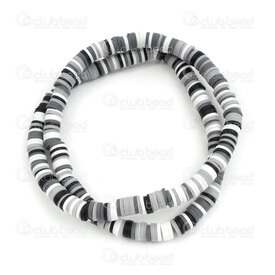 1104-0500-06MIX6 - Polymer Clay Bead Spacer Heishi 1x6mm Black-White Mix 1.2mm hole (approx. 300pcs) 1104-0500-06MIX6,Beads,Heishi,Polymer,montreal, quebec, canada, beads, wholesale