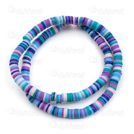 1104-0500-06MIX8 - Polymer Clay Bead Spacer Heishi 1x6mm Purple-Blue-Green Mix 1.2mm hole (approx. 300pcs) 1104-0500-06MIX8,Beads,Heishi,Polymer,montreal, quebec, canada, beads, wholesale