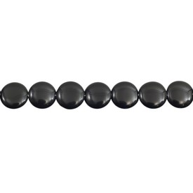 *1105-0006 - Ceramic Bead Coin 20mm Black 16'' String *1105-0006,Clearance by Category,Ceramic,Bead,Natural,Ceramic,20MM,Round,Coin,Black,Black,China,16'' String,montreal, quebec, canada, beads, wholesale