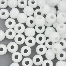 1105-0101-0602 - ceramic bead round 6mm white 50pcs 1105-0101-0602,montreal, quebec, canada, beads, wholesale