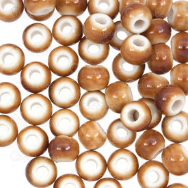 1105-0101-0610 - ceramic bead round 6mm caramel 50pcs 1105-0101-0610,caramel,montreal, quebec, canada, beads, wholesale