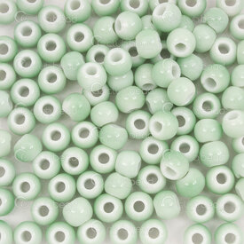 1105-0101-0646 - ceramic bead round 6mm light green 2mm hole 50pcs 1105-0101-0646,1105-0,montreal, quebec, canada, beads, wholesale