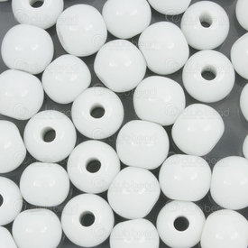 1105-0101-0802 - ceramic bead round 8mm white 50pcs 1105-0101-0802,montreal, quebec, canada, beads, wholesale